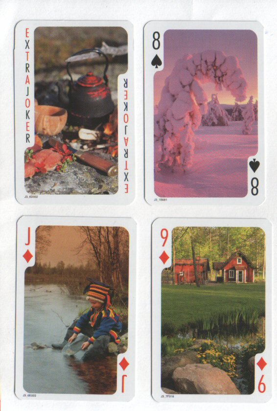 Non-standard playing cards. Suomi. 52 lovely images of Finland + special Joker + box mint