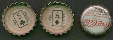 52 playing cards printed inside Coca cola bottle tops
        mostly good condition. collected with each drink