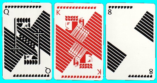 The Analog Non-standard courts playing cards.  deck by Ruth Kedar 1989. 