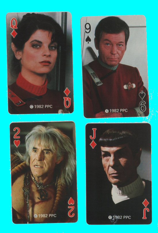 Non-standard playing cards. Star Trek, The wrath of Khan 1982, colourful non-standard cards, 52 + box, all Mint